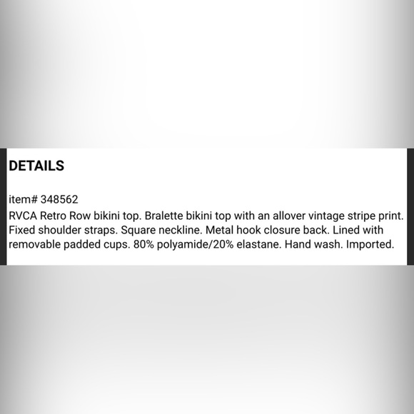 NWT 2-PC RVCA Retro Row Bikini - Picture 10 of 11